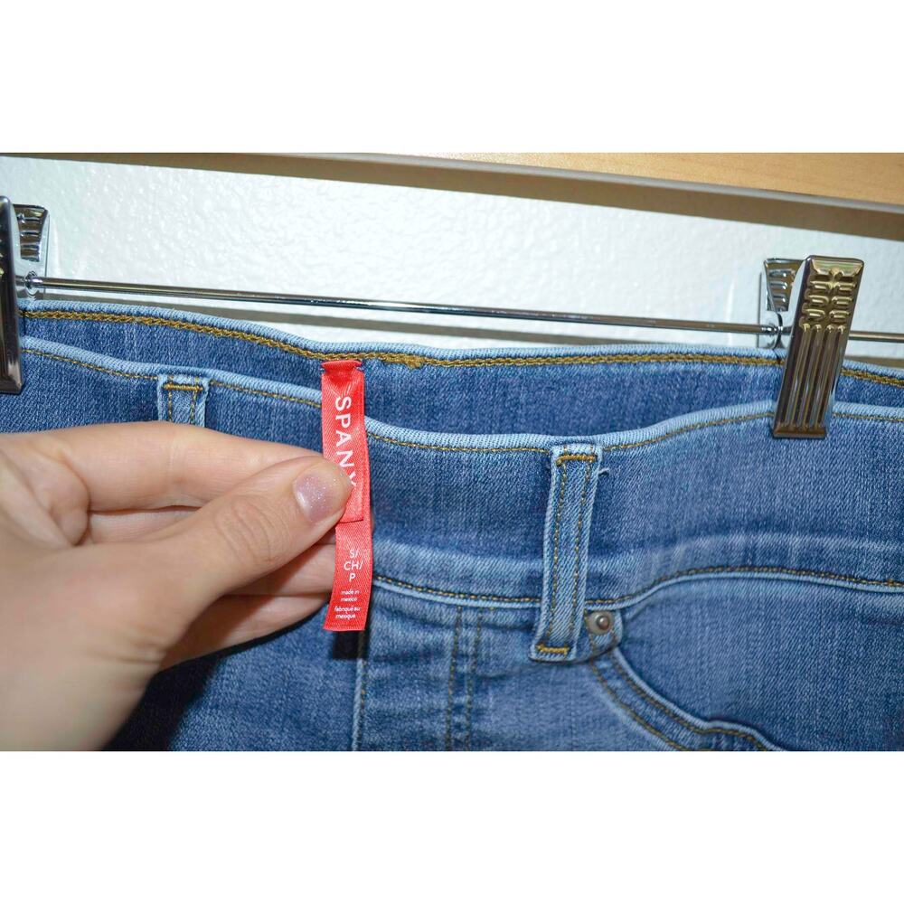 Spanx Wide Leg Jeans Pull on Front Seam Size Small - Picture 4 of 6